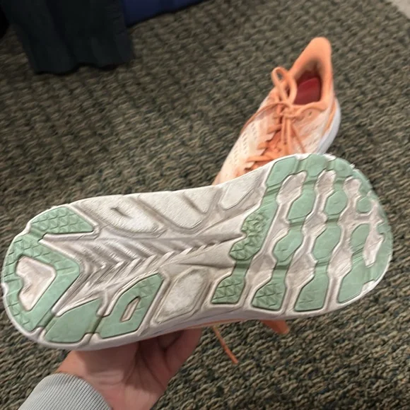 Hoka Women's Athletic Shoes in Peach and White - Picture 5 of 6